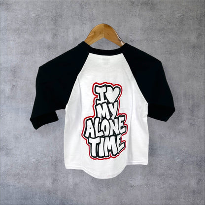 I love my alone time baseball T Kids